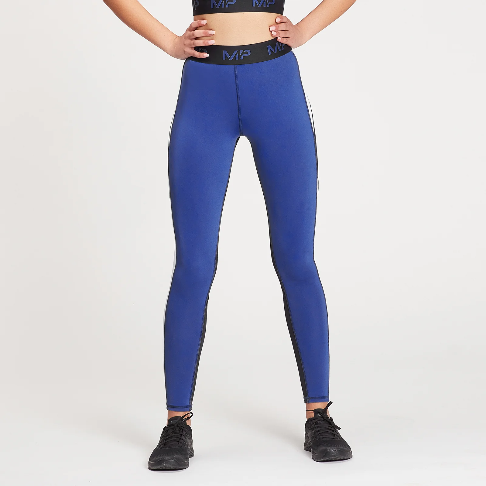MP Women's Engage Colour Block Leggings - Black / White / Cobalt - XXS Εικόνα 1
