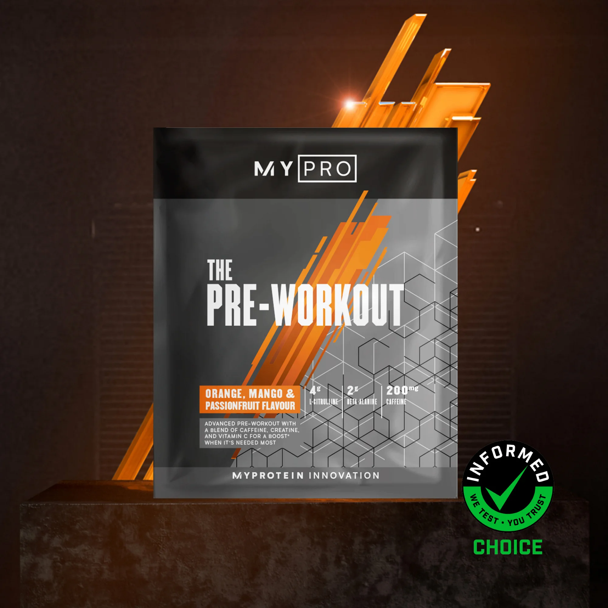 THE Pre-Workout (Sample) - 14g - Μάνγκο και Passionfruit Εικόνα 1
