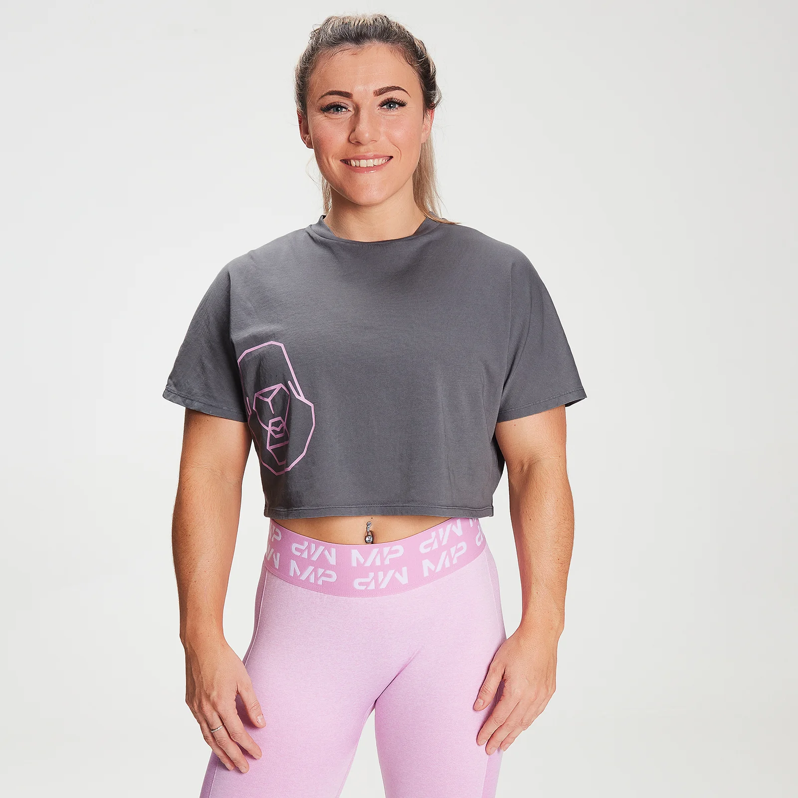 MP X Zack George Women's Washed Crop T-Shirt - Carbon - XXS Εικόνα 1