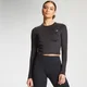 MP Women's Essentials Training Dry Tech Long Sleeve Crop Top - Μαύρο