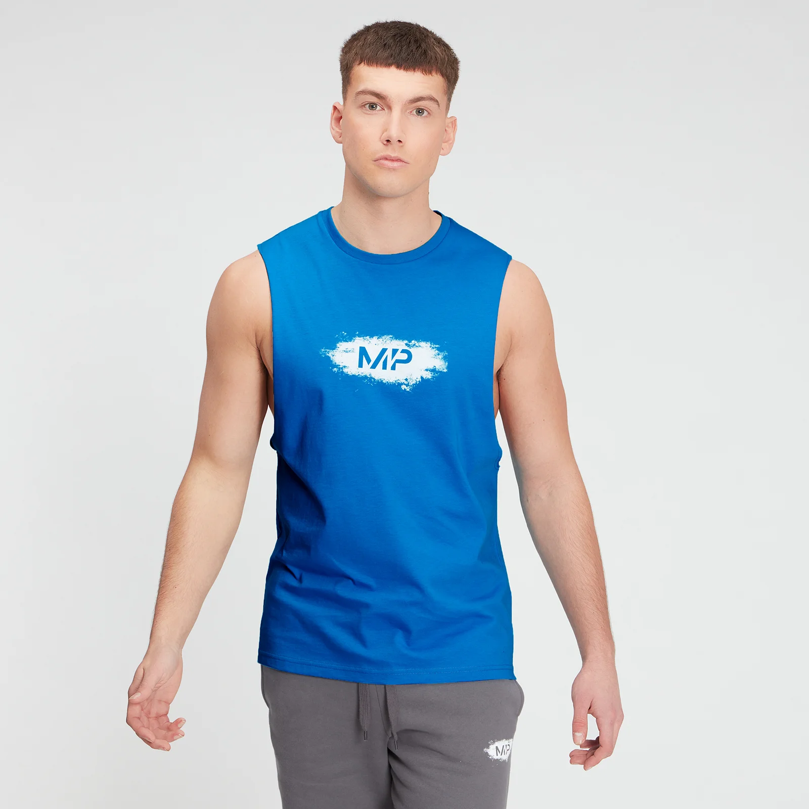 MP Men's Chalk Graphic Tank Top - Aqua - XXS Εικόνα 1