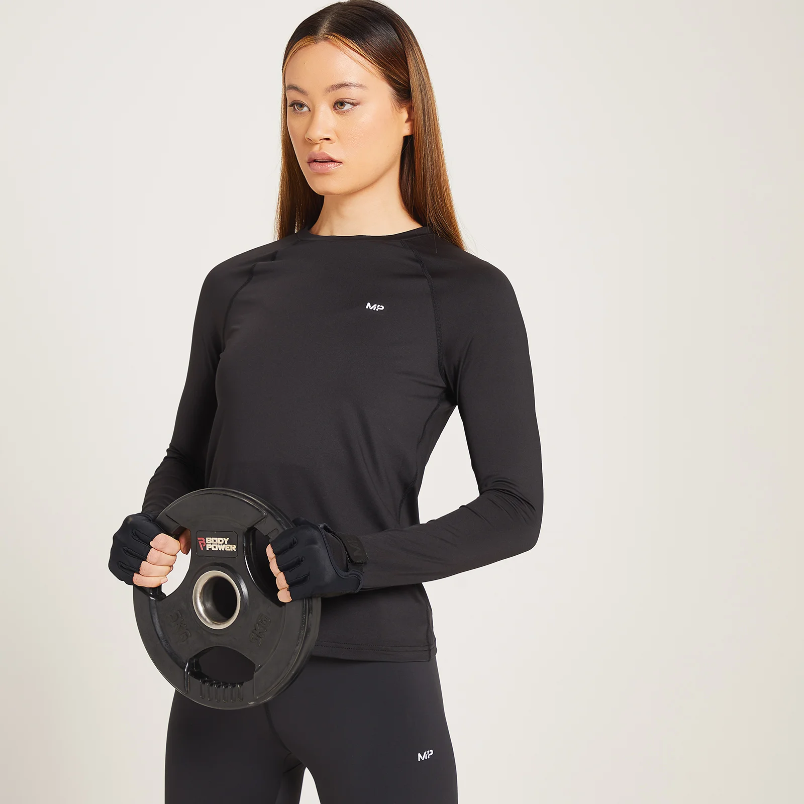 Γυναικείο Μακρυμάνικο Μπλουζάκι Προπόνησης MP Linear Mark - Μαύρο - XXS Εικόνα 1