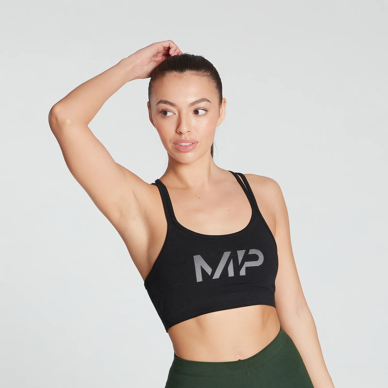 MP Women's Gradient Line Graphic Sports Bra - Black - XXS Εικόνα 1