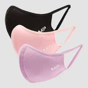 Μάσκα MP Curve (Σετ των 3) - Μαύρο/Geranium Pink/Λιλά - Size S/M