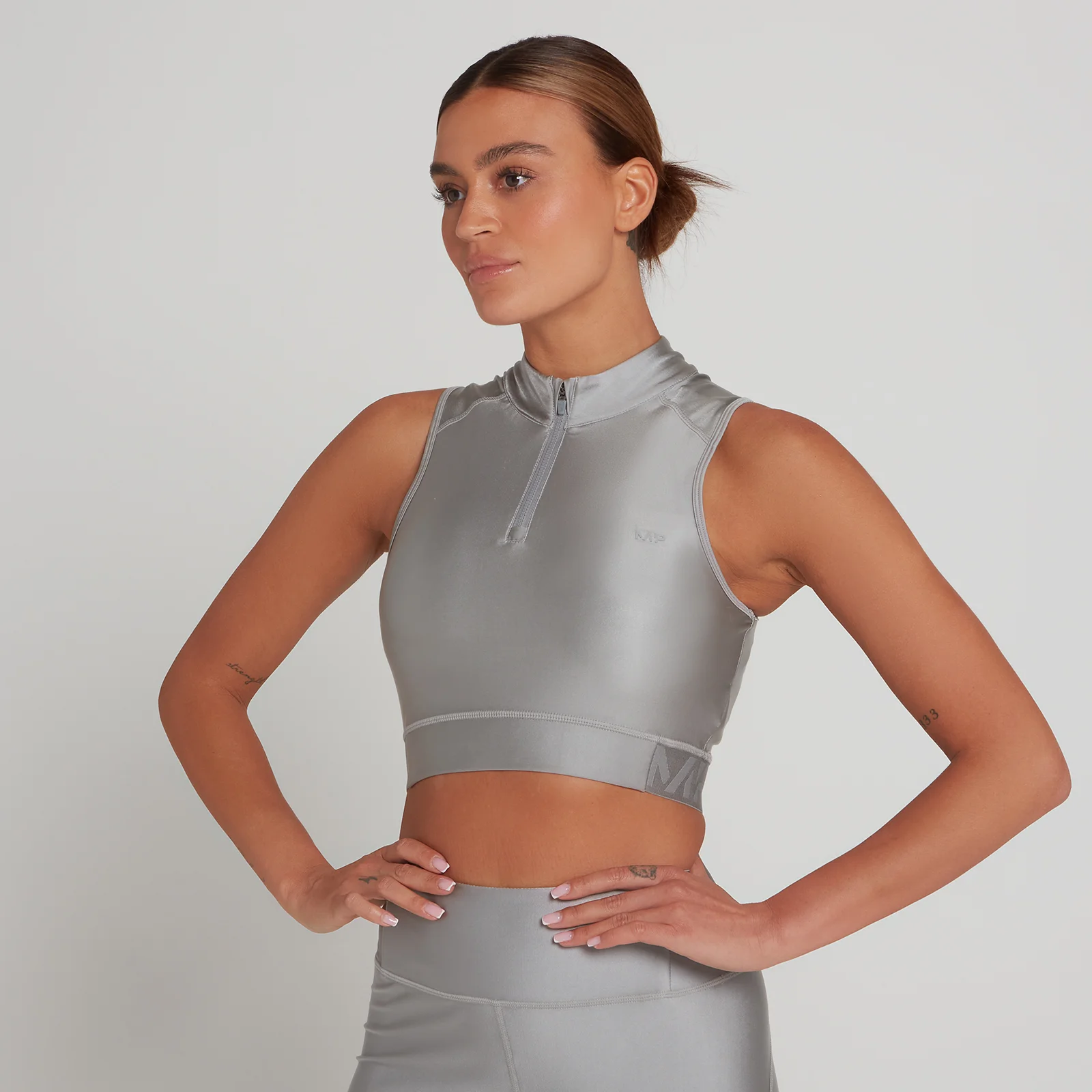 Γυναικείο Κοντό Tank Top MP Engage Με Φερμουάρ 1/4 - Storm - XXS Εικόνα 1