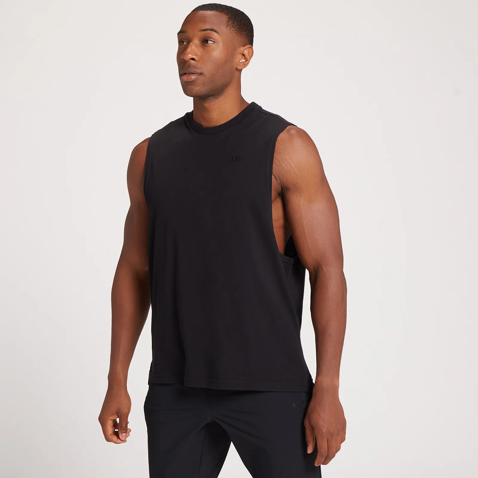 Ανδρικό Tank Top Προπόνησης MP Dynamic Drop Armhole - Ξεβαμμένο μαύρο - XXS Εικόνα 1