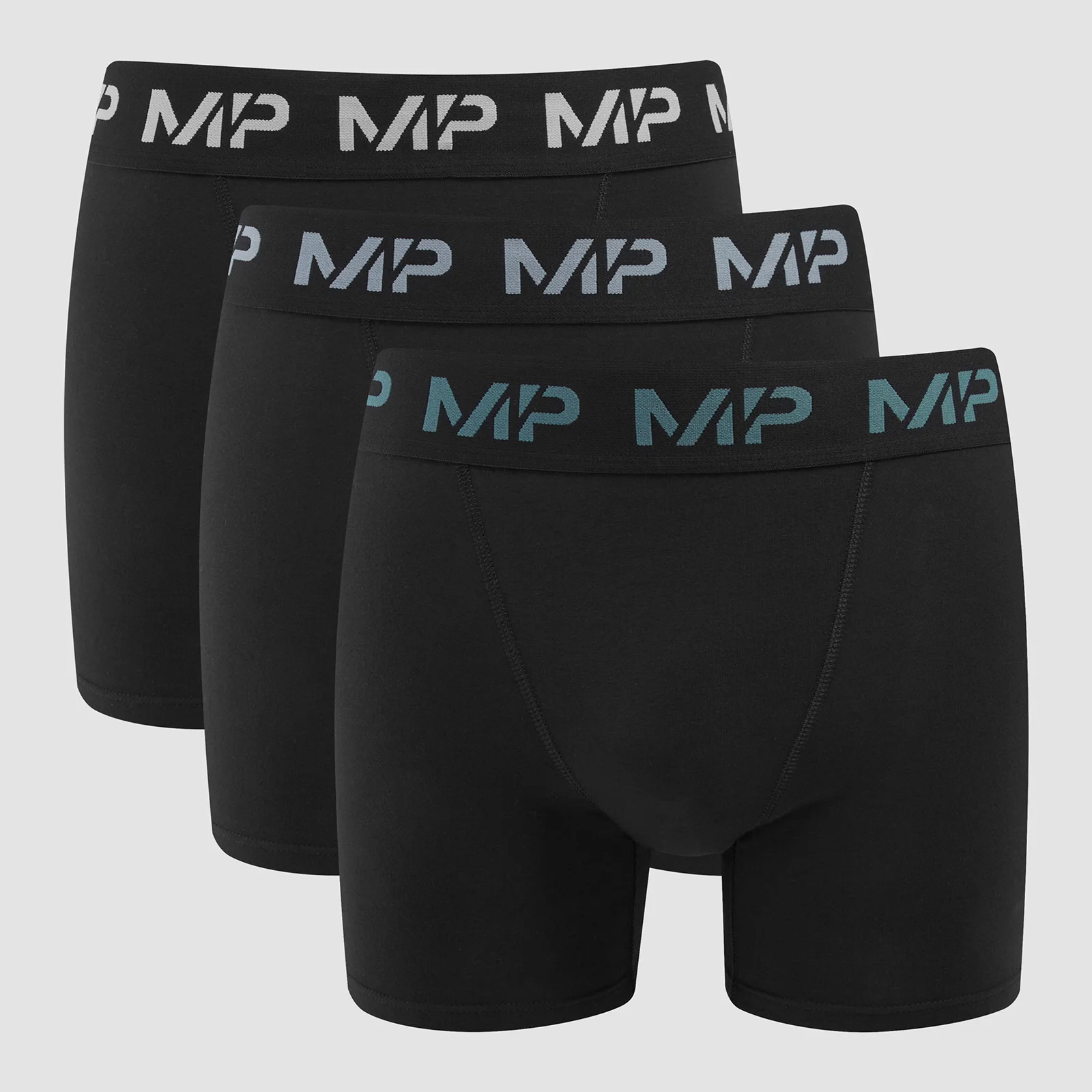 MP Men's Coloured Logo Boxers (3 Pack) Black/Smoke Blue/Pebble Blue/Dusk Grey - XXS Εικόνα 1