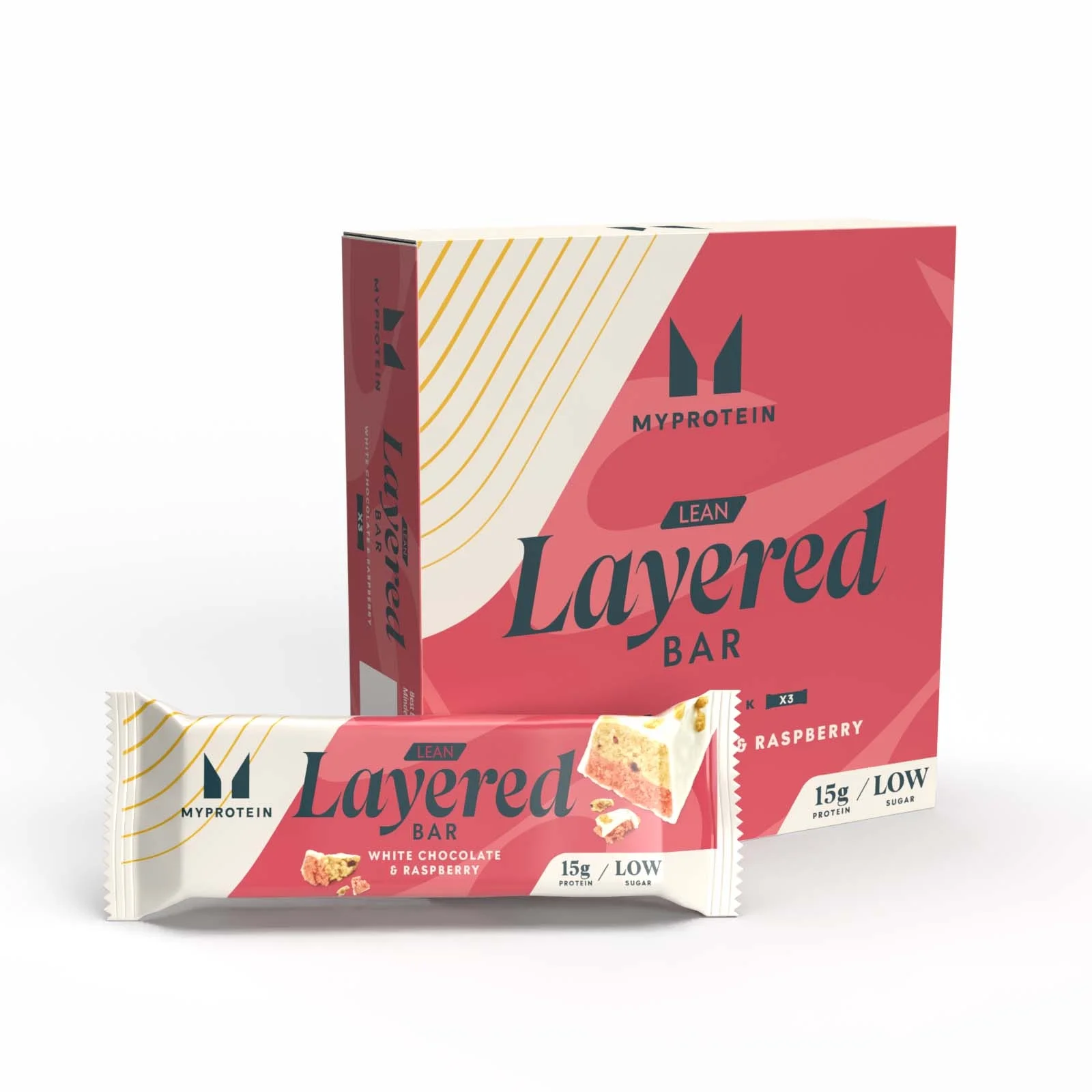 Lean Layered Bar - 3 x 40g - White Chocolate and Raspberry Εικόνα 1