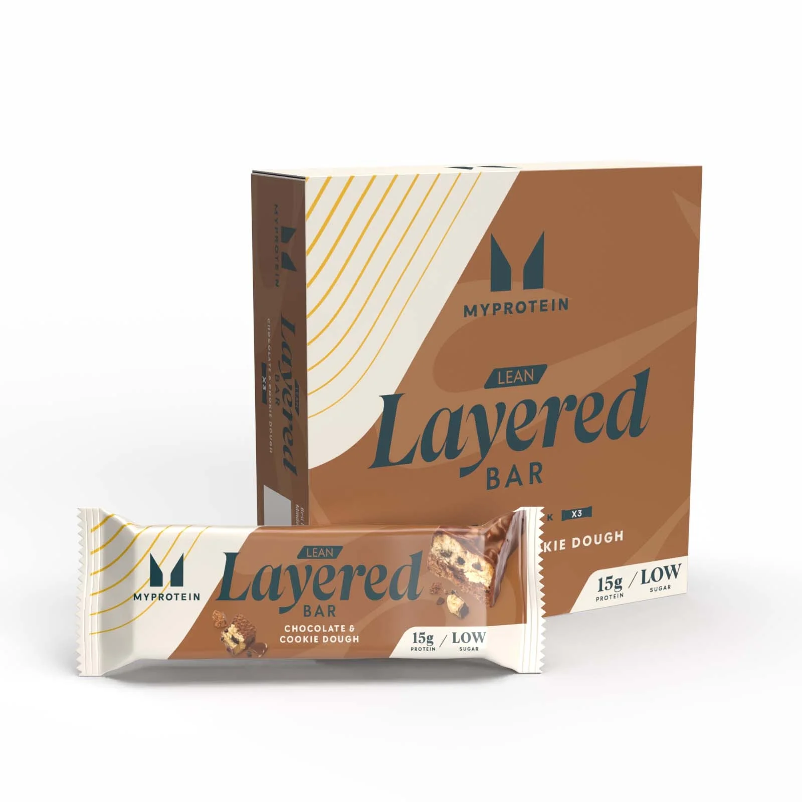 Lean Layered Bar - 3 x 40g - Chocolate and Cookie Dough Εικόνα 1