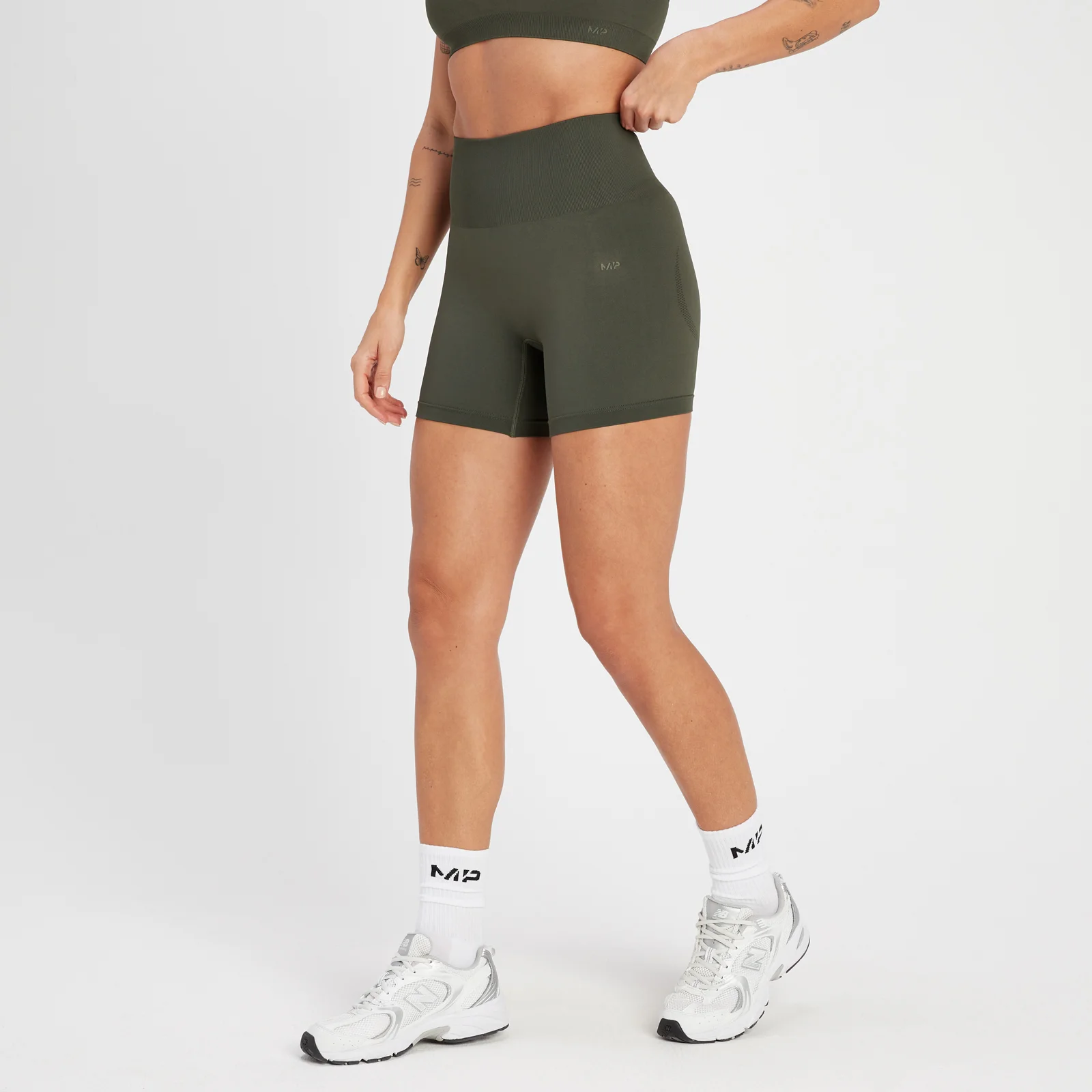 Γυναικείο Σορτς Booty MP Rest Day Χωρίς Ραφές - Taupe Green - XS Εικόνα 1
