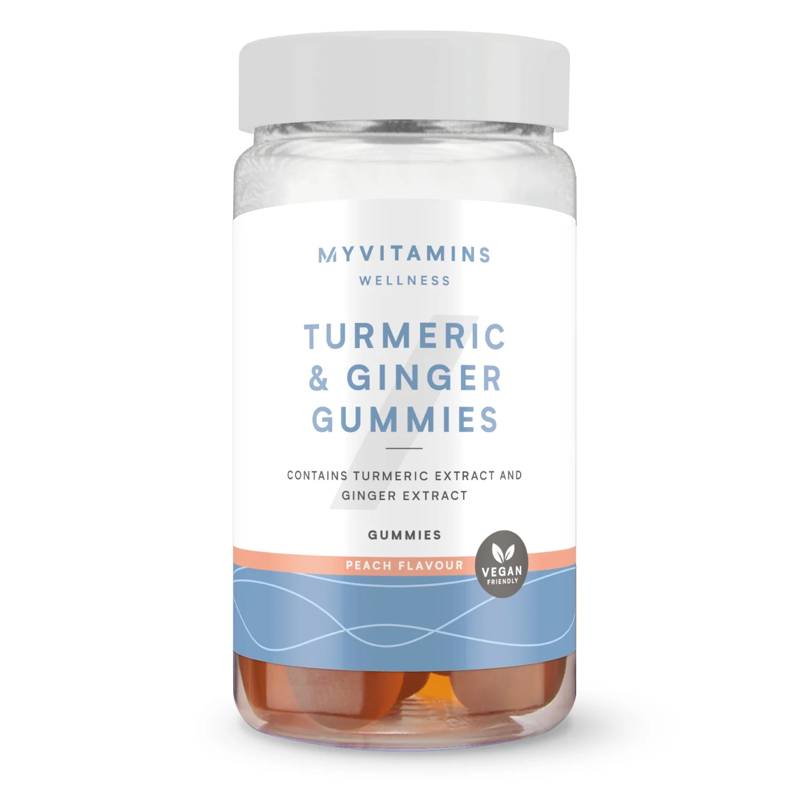 Ζελεδάκια κουρκουμάς και τζίντζερ - 60GUMMIES, 30servings - Peach Εικόνα 1