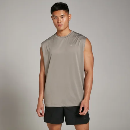 Ανδρικό Oversized Tank Top Προπόνησης MP Tempo Με Διχτυωτό Ύφασμα - Clay