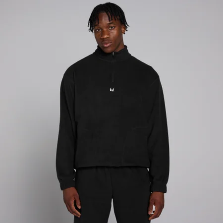 Ανδρικό Πουλόβερ Fleece MP Με Φερμουάρ 1/4 - Μαύρο