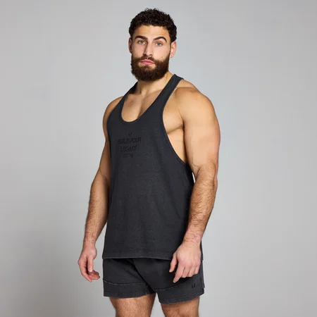 Ανδρικό Μπλουζάκι Stringer με Γραφικό MP Origin Washed - Ξεβαμμένο Μαύρο