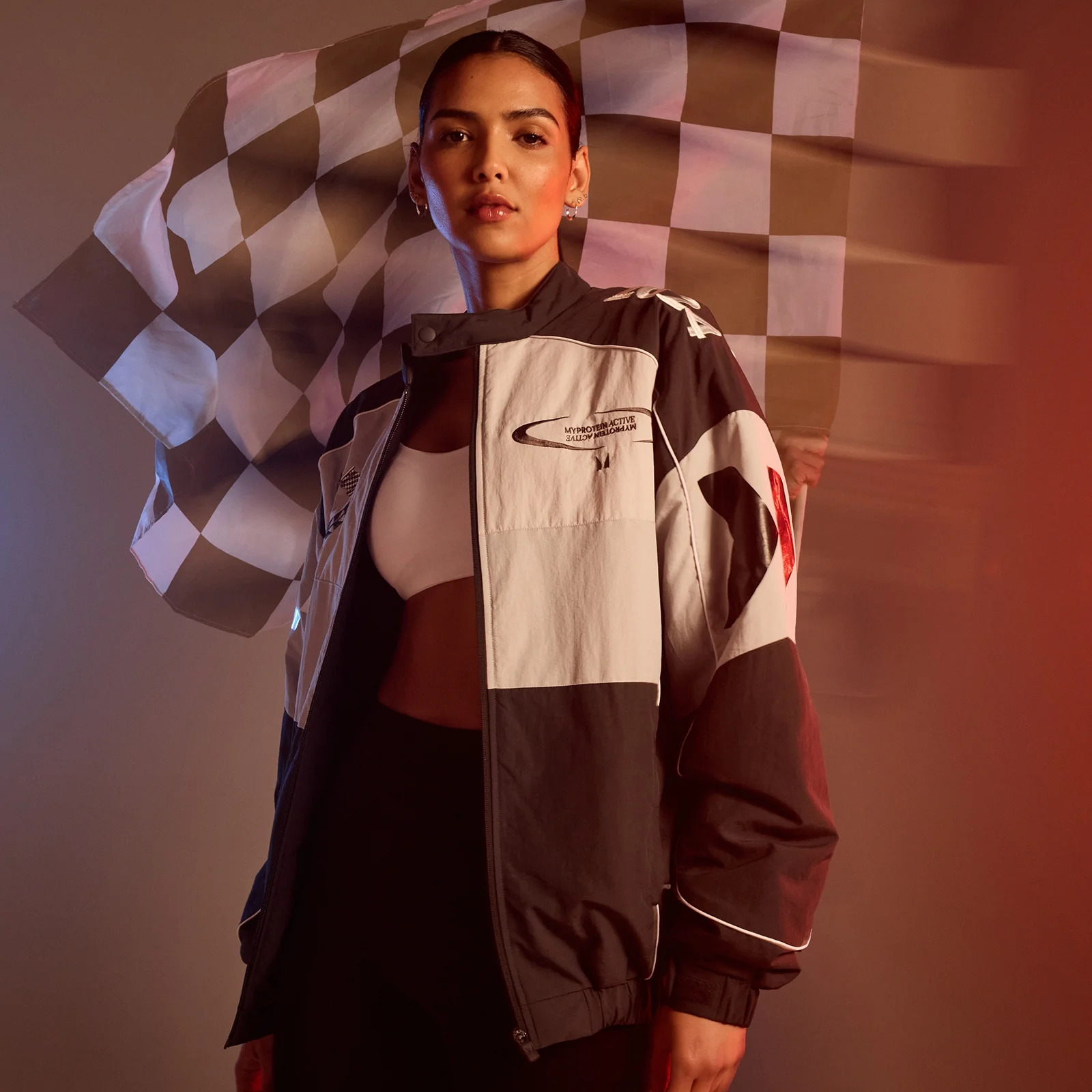 Γυναικείο Racing Bomber Jacket MP - Μαύρο - S Εικόνα 1