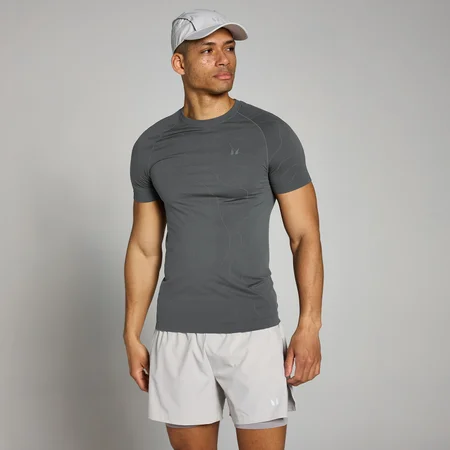 Ανδρικό Μπλουζάκι MP Velocity Muscle Fit Χωρίς Ραφές - Σκούρο γκρι