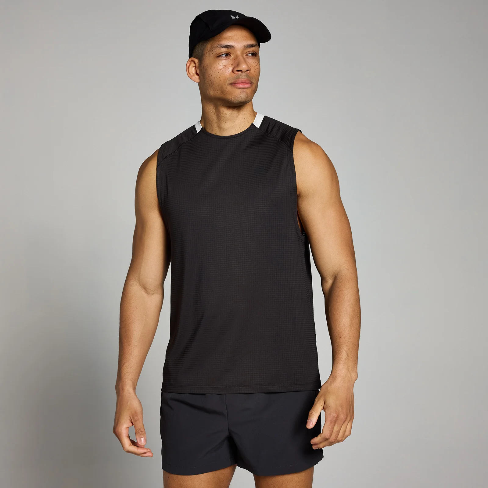 Ανδρικό Tank Top Με Πλέγμα MP Tempo - Ξεβαμμένο Μαύρο - XS Εικόνα 1