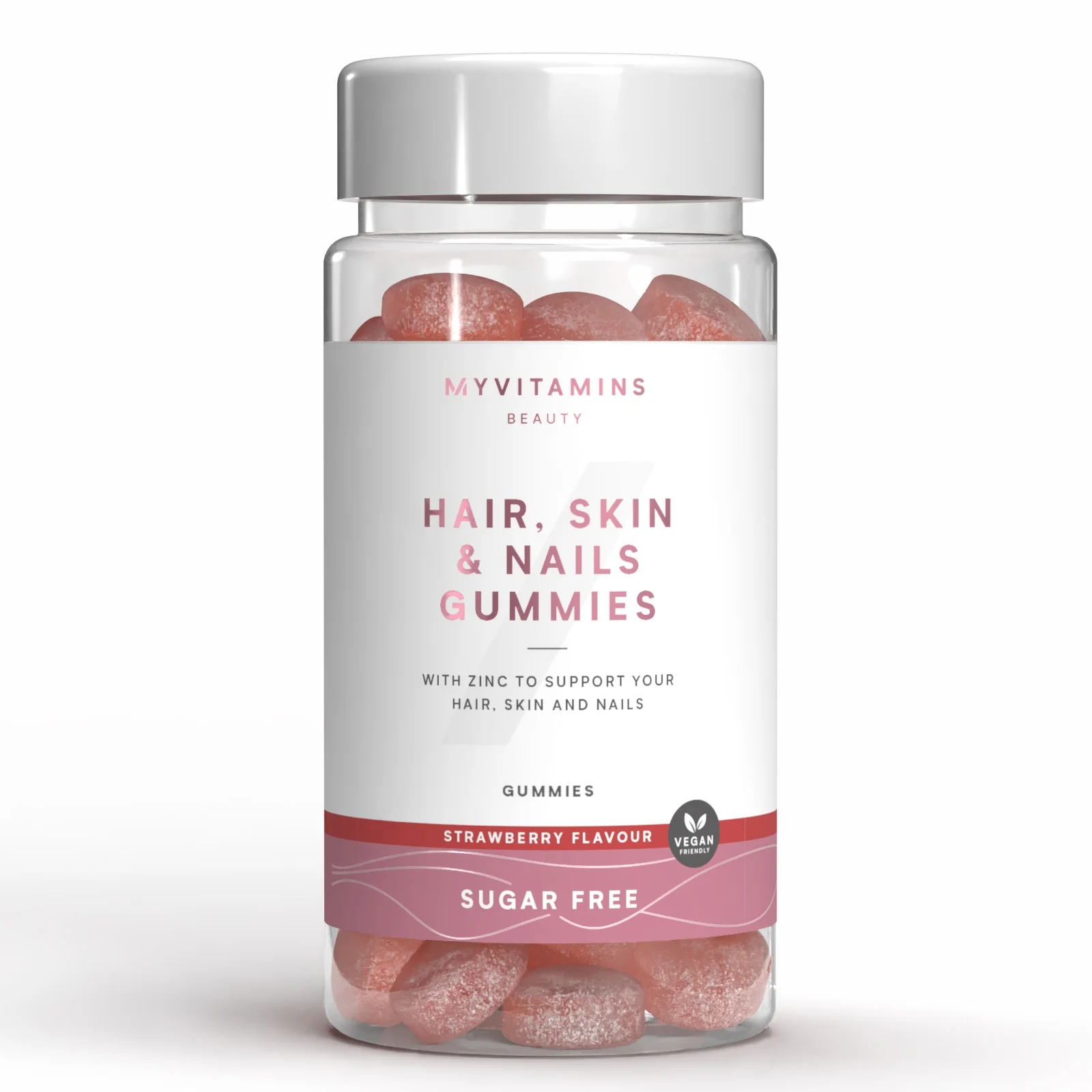 Hair, Skin and Nails Gummies - 60 Gummies - 30servings - Sugar Free Strawberry Εικόνα 1