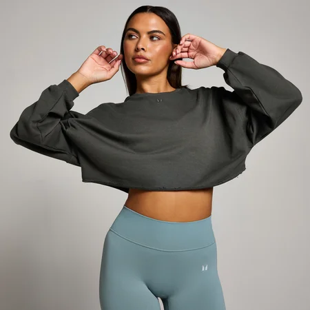 Μακρυμάνικο Cropped Τοπ MP Tempo Slouchy - Night Grey