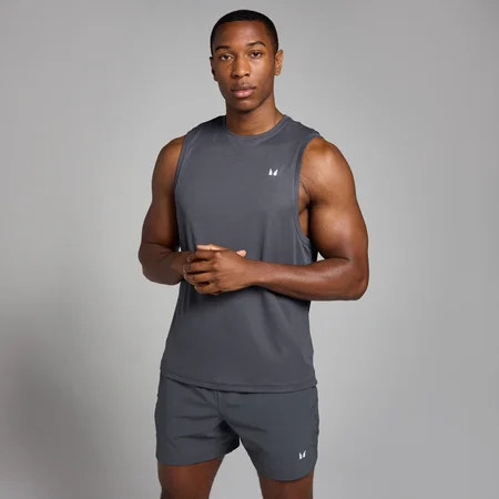 Ανδρικό Tank Top Προπόνησης MP Active Με Υφή Πλέγματος - Σκούρο Γκρι