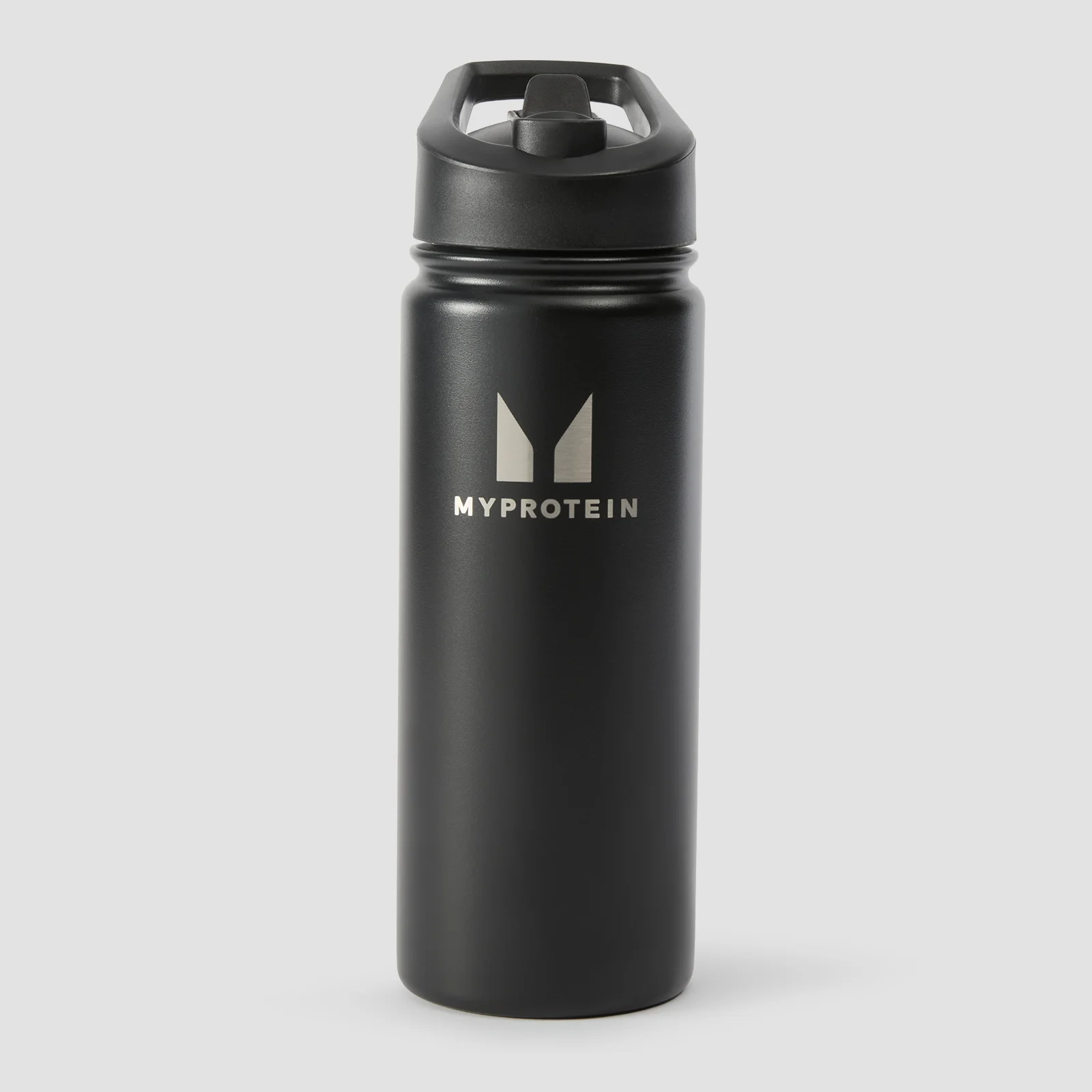 Ανακυκλωμένο Μεταλλικό Μπουκάλι Myprotein Με Αναδιπλούμενο Καλαμάκι 500ml - Μαύρο Εικόνα 1