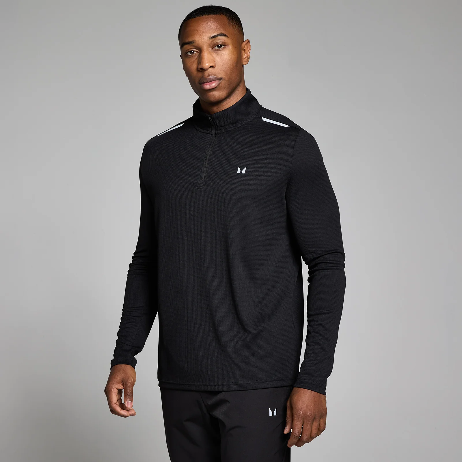 MP Ανδρικό Active Gridded 1/4 Zip - Μαύρο - S Εικόνα 1