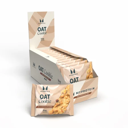 Ψημένο μπισκότο πρωτεΐνης - 12 x 65g - Milk Chocolate Chip (Oat)