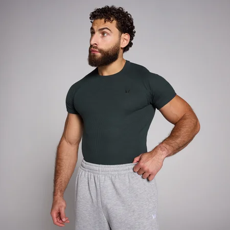 Ανδρικό Μπλουζάκι Ριμπ MP Origin Muscle Fit - Ξεβαμμένο μαύρο