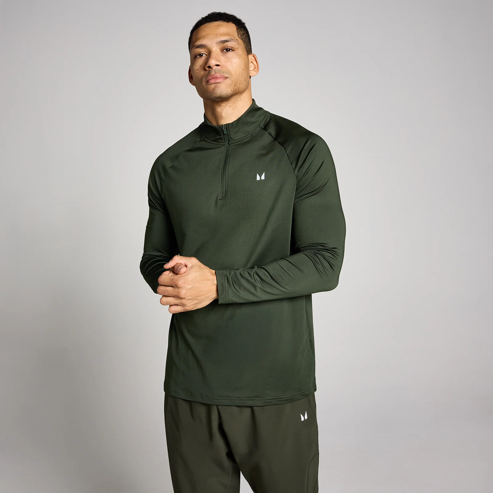 MP Ανδρικό Training 1/4 Zip - Πράσινο του Δάσους - XS Εικόνα 1