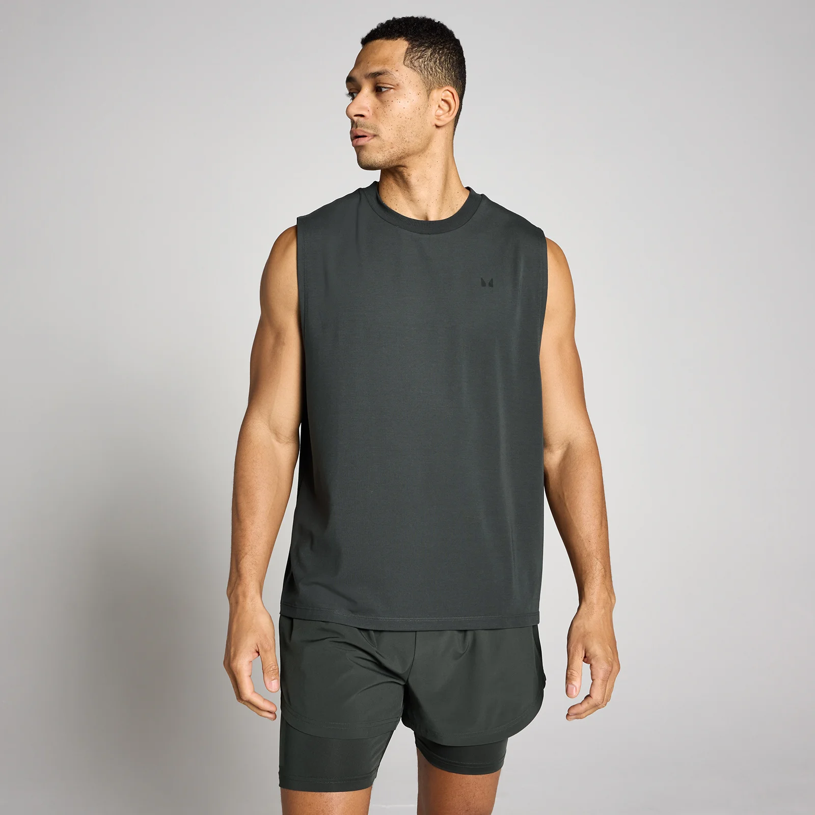 MP Ανδρικό Oversized Cotton Modal Αμάνικο - Πλυμένο Μαύρο - L Εικόνα 1