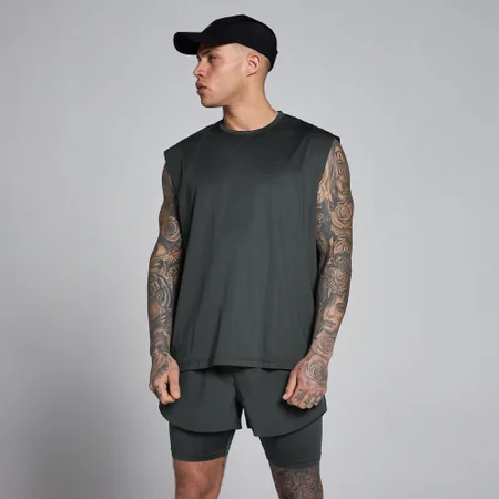 Ανδρικό Φανελάκι MP Hybrid Oversized με Δίχτυ - Ξεπλυμένο Μαύρο
