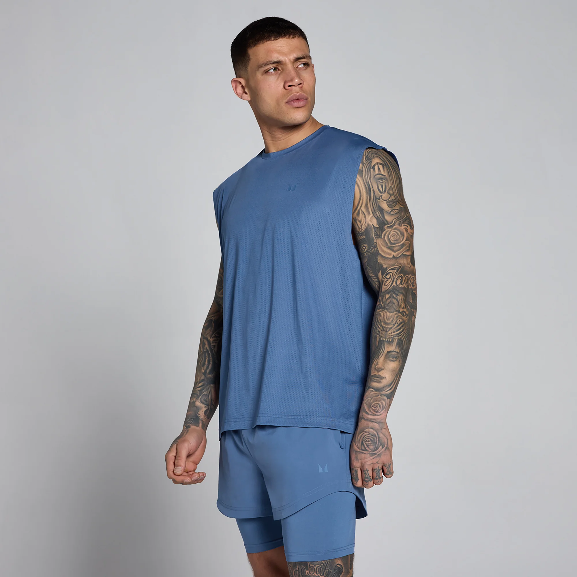 Ανδρικό Oversized Φανελάκι MP Hybrid Mesh - Slate Blue - XS Εικόνα 1