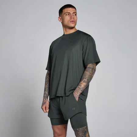 MP Ανδρικό Hybrid Oversized Μπλουζάκι Δίχτυ - Ξεβαμμένο Μαύρο