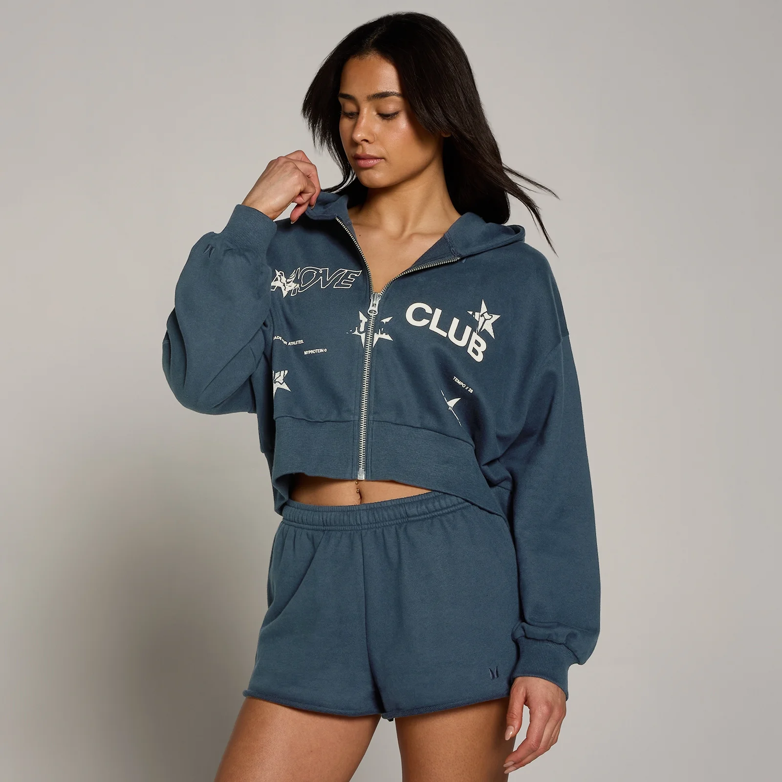MP Γυναικείο Move Club Graphic Ελαφρύ Loopback Φούτερ με Φερμουάρ - Faded Blue - M Εικόνα 1