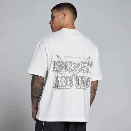 MP Men's Lift Graphic Washed Oversized Cotton T-Shirt - Vintage λευκό