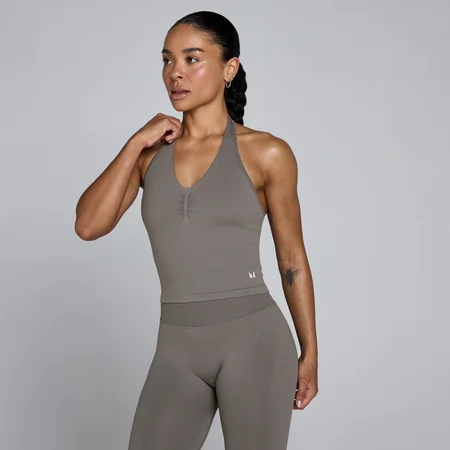MP Women's Tempo Seamless Halter Neck Vest - Dark Truffle