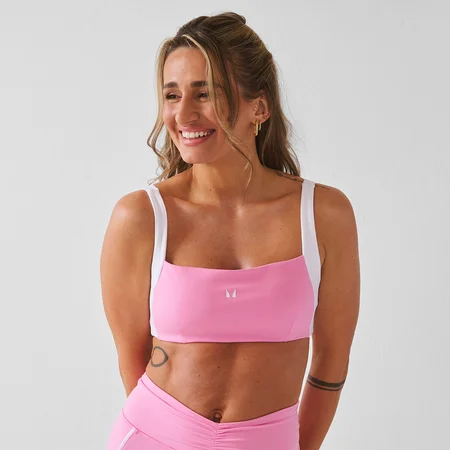MP Women's X Tatiana Contrast Twist Back Sports Bra - Pretty Pink