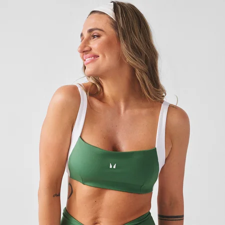 MP Women's X Tatiana Contrast Twist Back Sports Bra - Palm Green