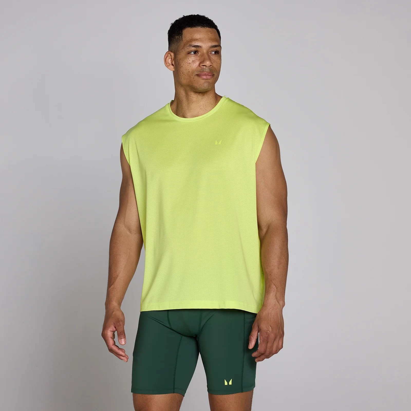 MP Men's Hybrid Oversized Mesh Tank - Λαχανί - M Εικόνα 1