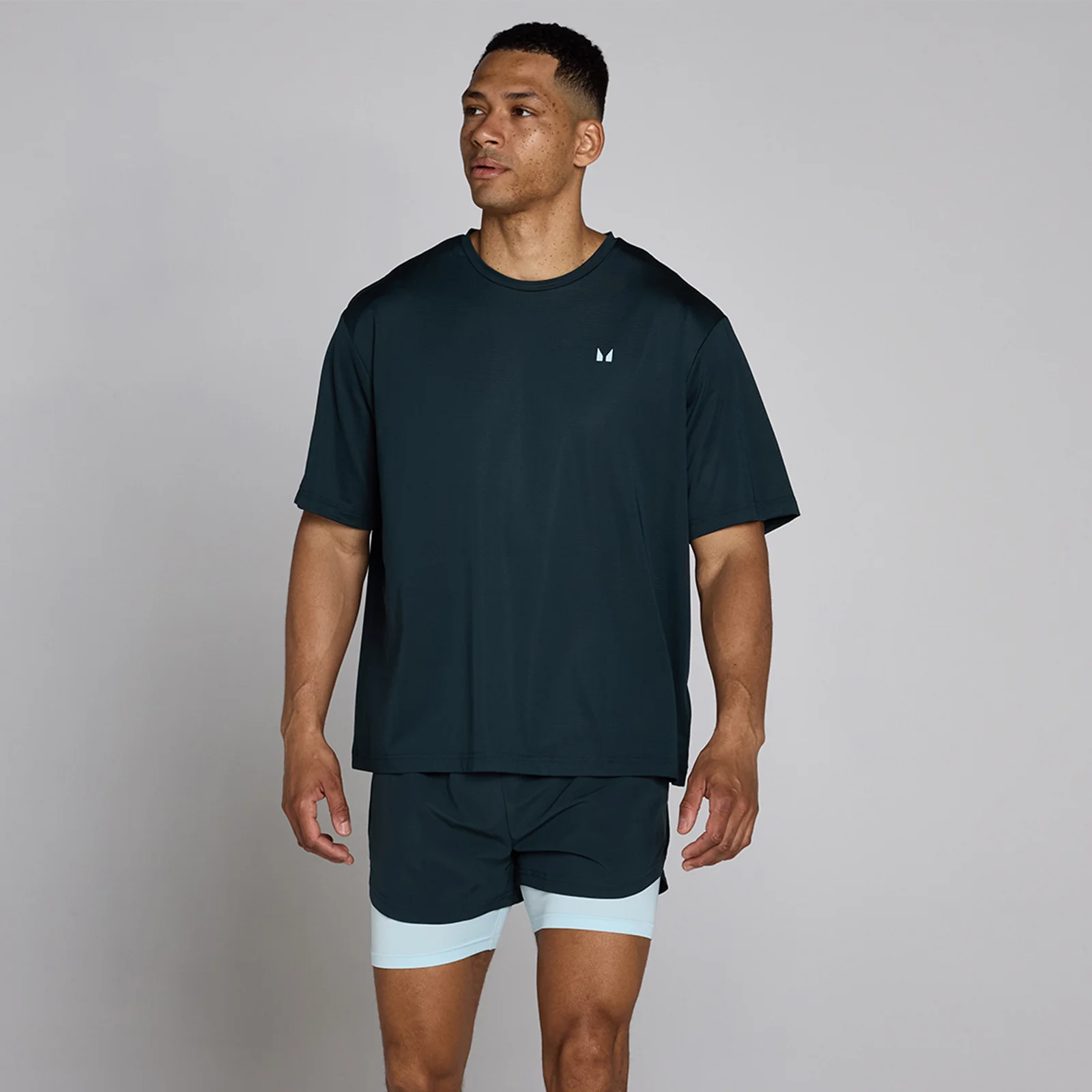 Ανδρικό Μπλουζάκι Mp Hybrid Oversized Mesh - Ξεθωριασμένο Μπλε - M Εικόνα 1