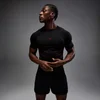 MP Ανδρικό Hero Muscle Fit Seamless T-Shirt - Washed Black/Hero Red