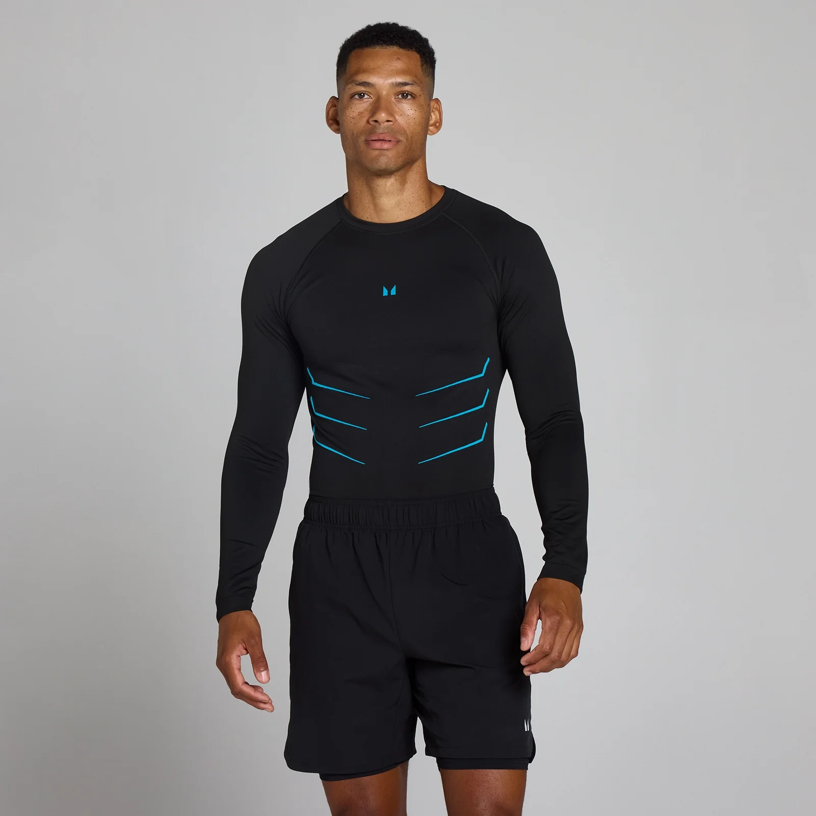 Lift Muscle Fit Seamless Μακρυμάνικη Μπλούζα - Washed Black/Power Blue - M Εικόνα 1