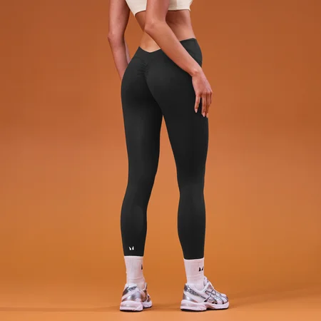 MP Women's Tempo Dipped Waist Leggings - Μαύρο
