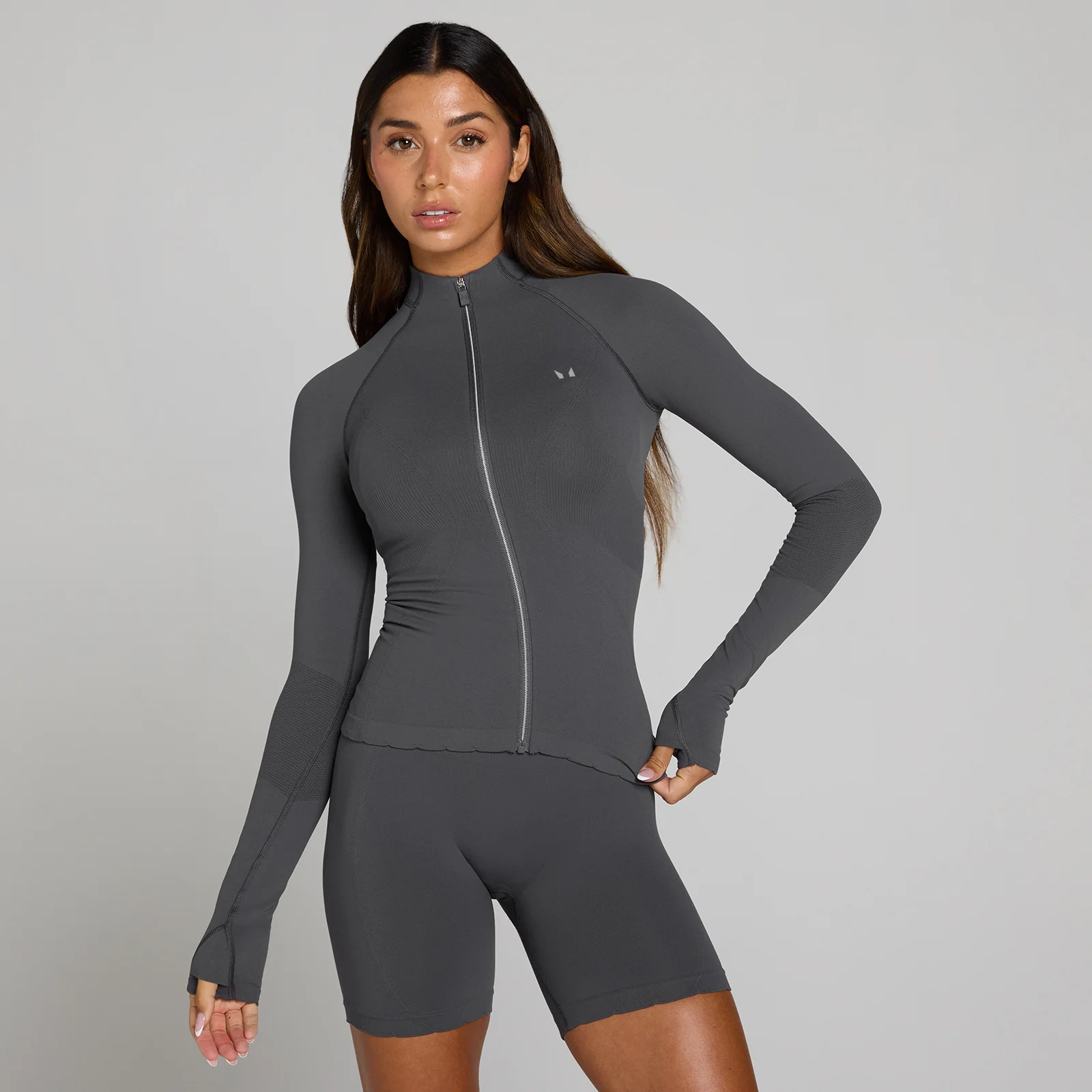 Μπουφάν MP Women's Tempo Ultra Seamless με Φερμουάρ - Robust Grey - XS Εικόνα 1