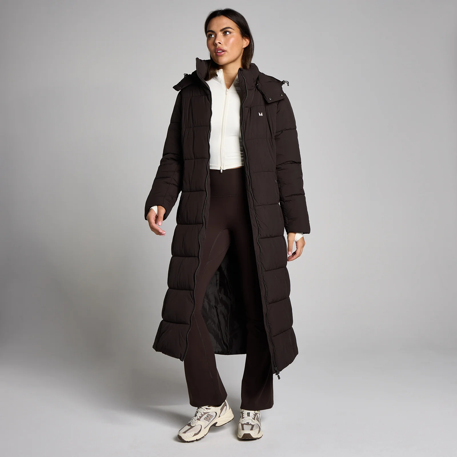 Γυναικείο Μακρύ Μπουφάν MP Women's Maxi Padded Puffer - Κακάο - S Εικόνα 1