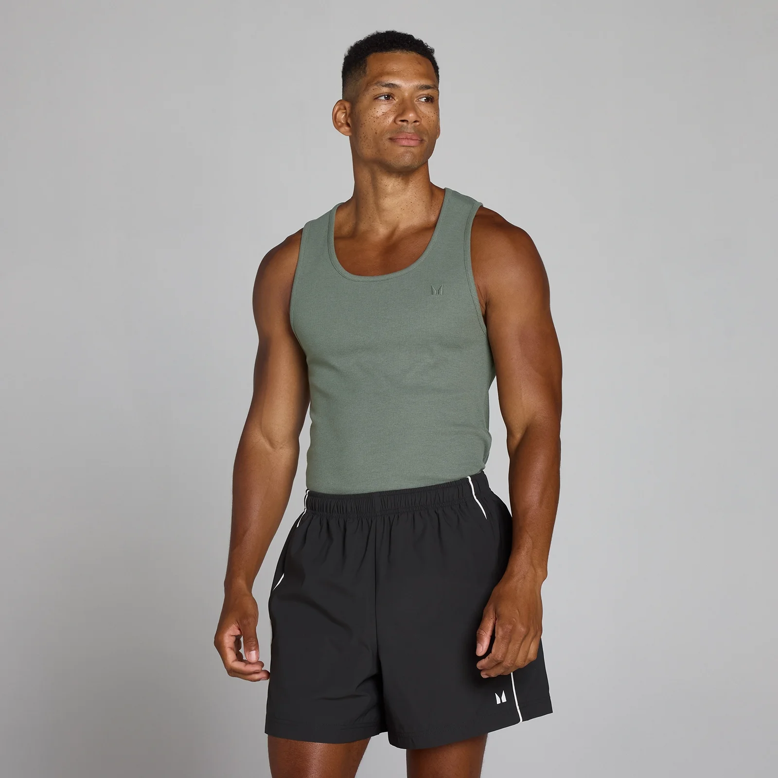 MP Ραβδωτό Φανελάκι Lift Muscle Fit για Άνδρες - Gunmetal - L Εικόνα 1