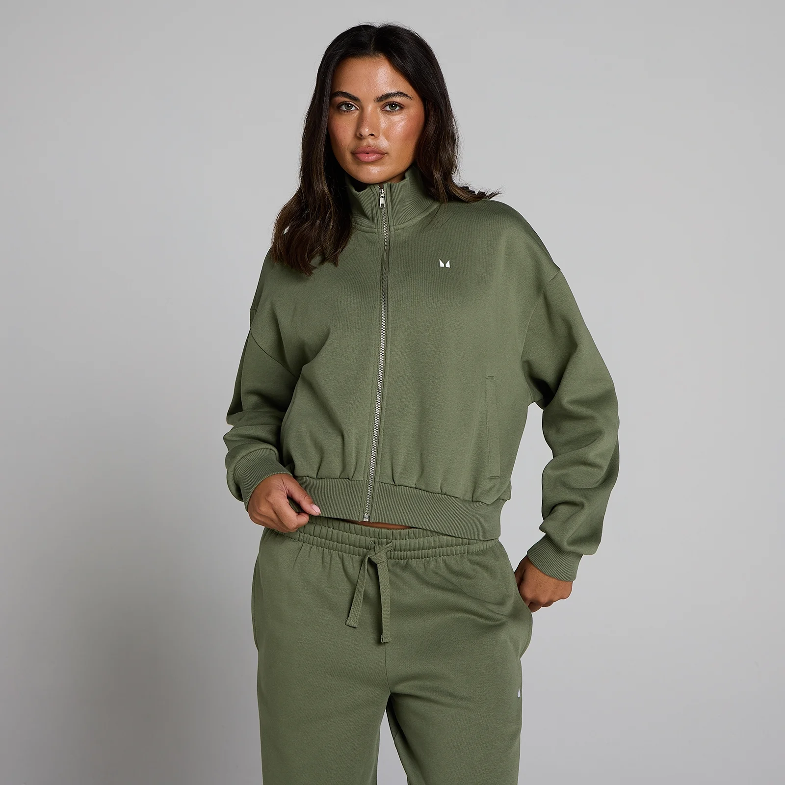 MP Γυναικείο Bomber Jacket Basics με Φερμουάρ - Ξεβαμμένο Λαδί - M Εικόνα 1