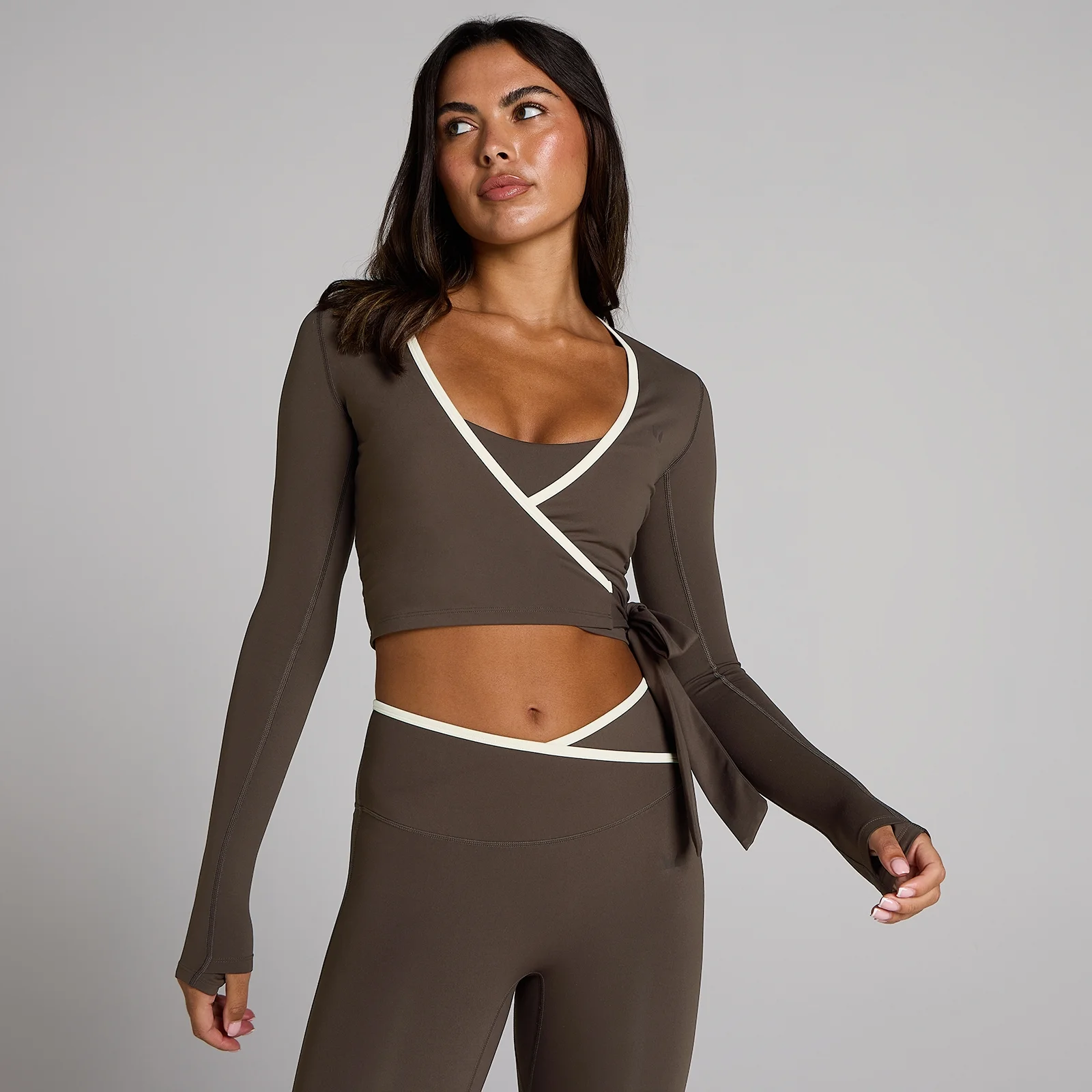 Μπλούζα MP Women's Tempo Contrast Wrap - Σοκολάτα - M Εικόνα 1