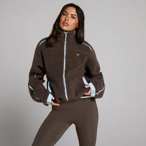 MP Γυναικείο Fleece Jacket με Φερμουάρ και Woven Binding - Σοκολάτα - Size M