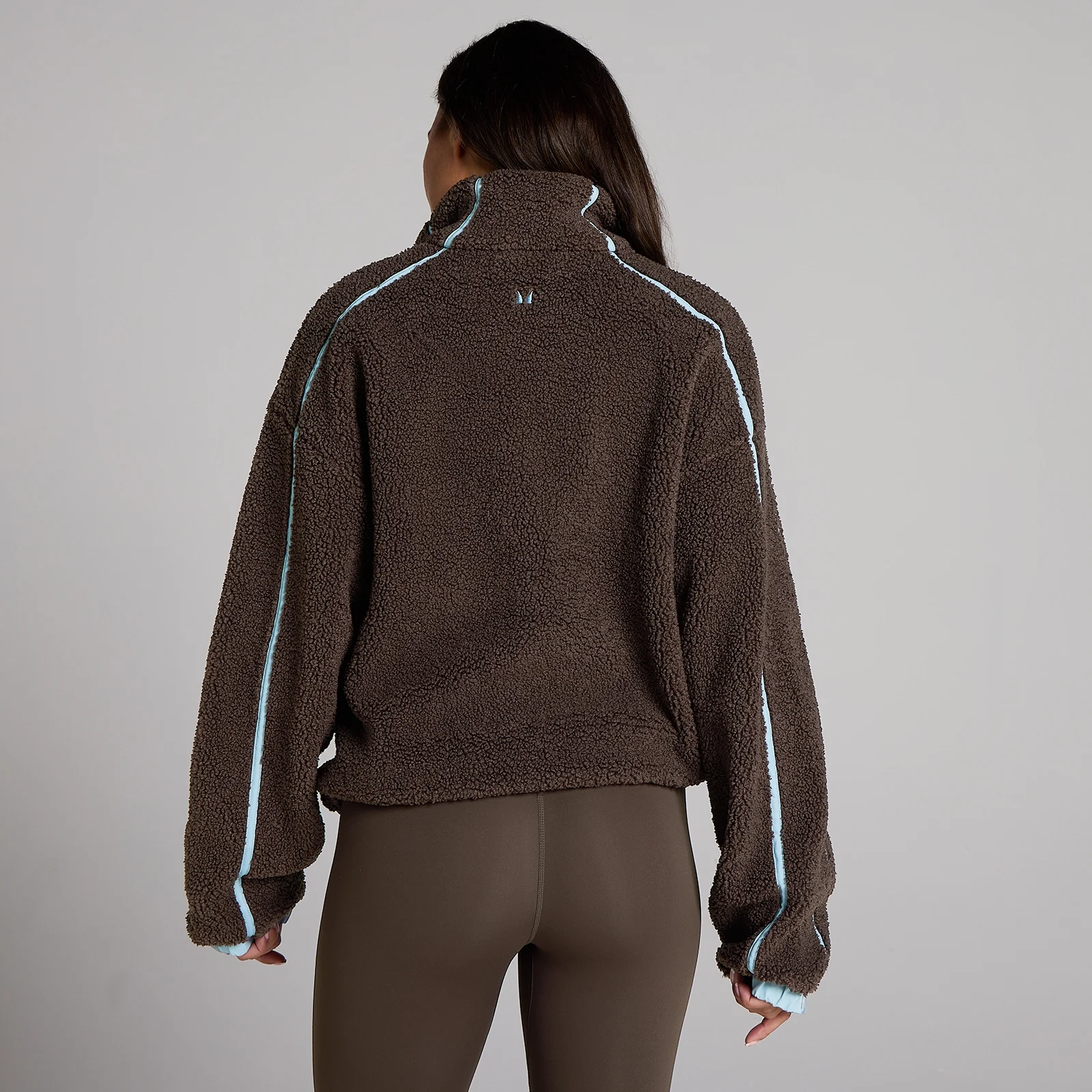 MP Γυναικείο Fleece Jacket με Φερμουάρ και Woven Binding - Σοκολάτα - M Εικόνα 2